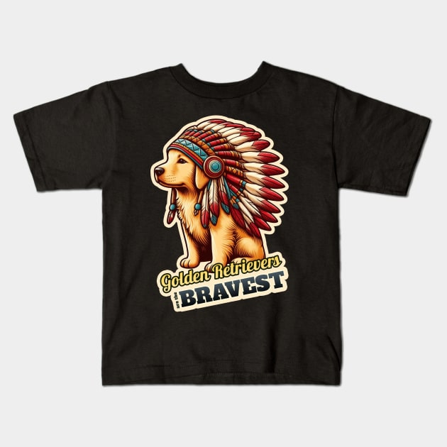 Golden Retriever Indian Kids T-Shirt by k9-tee